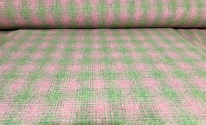 Pink/green ombré check Harris Tweed, double width.