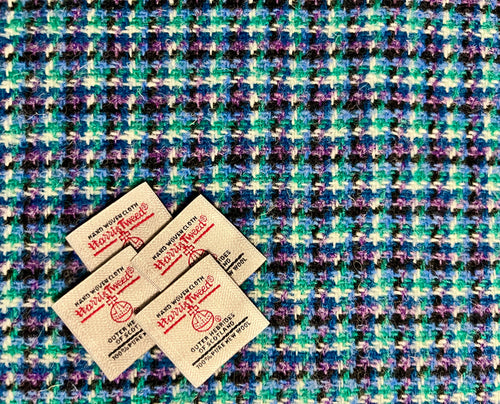 Six colour 2x2 check Harris Tweed double width