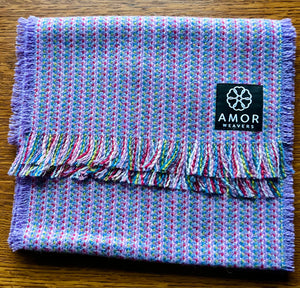 Lilac weft colourful super soft AMOR tweed scarf