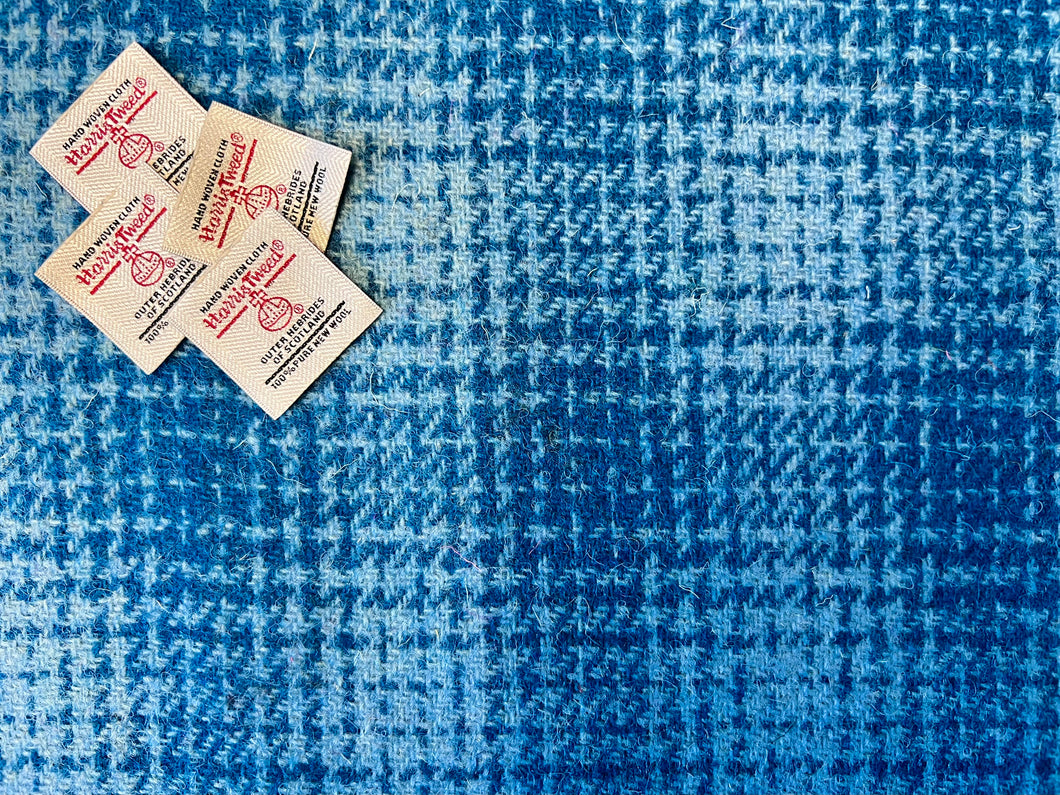 Turquoise/light blue ombre Harris Tweed check