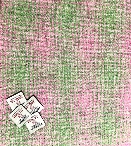 Pink/green ombré check Harris Tweed, double width.