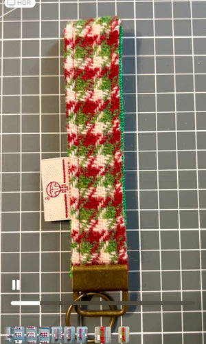 Harris Tweed Christmas houndstooth check key fob