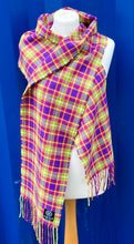 AMOR meadow tweed check supersoft British wool tasseled scarf