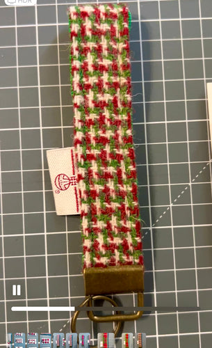 Harris Tweed Christmas small check key fob