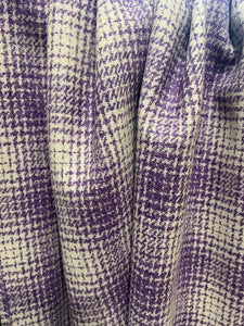 White/lilac ombré check Harris Tweed, double width.