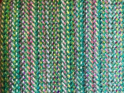 AMOR TWEED kaleidoscope bright green version super soft British wool