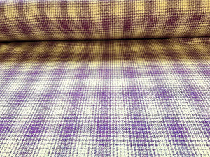 White/lilac ombré check Harris Tweed, double width.