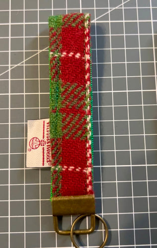 Harris Tweed Christmas check key fob