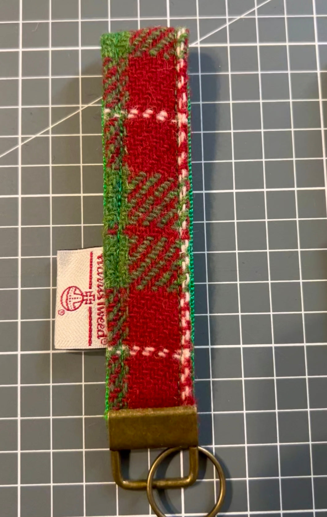 Harris Tweed Christmas check key fob