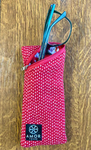 Red/White Amor Tweed Glasses case