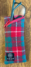 Red/White/Green Amor Tweed Glasses case
