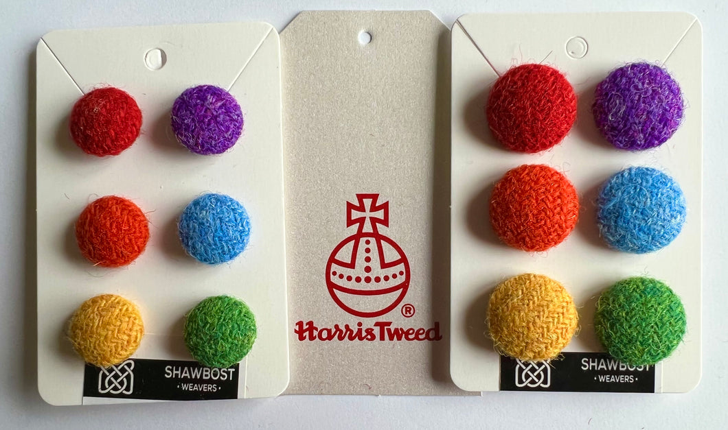 Rainbow Harris Tweed buttons