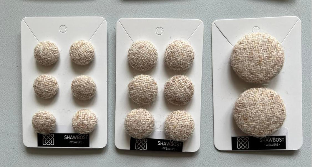 Oatmeal Harris Tweed buttons