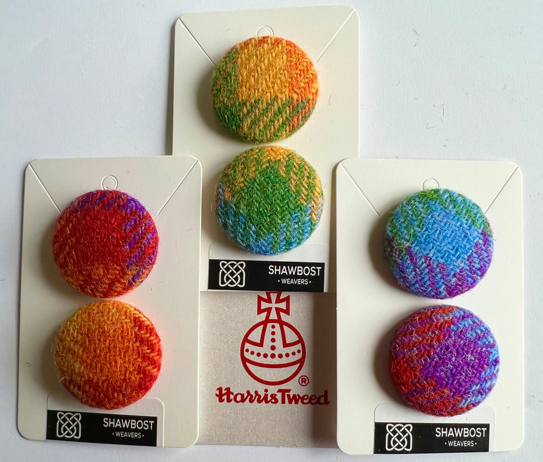 Large rainbow  Harris Tweed buttons
