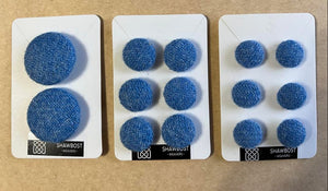 Blue Harris Tweed buttons