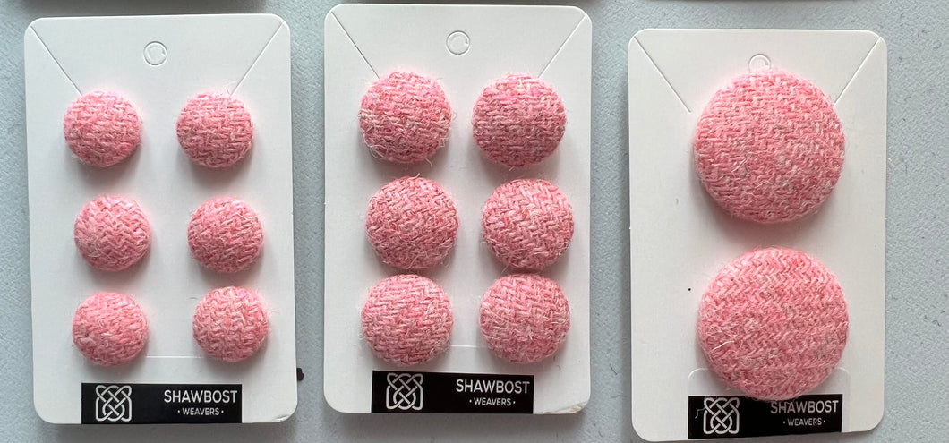 Light pink Harris Tweed buttons