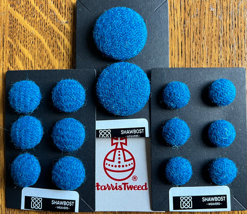 Dark Turquoise Harris Tweed buttons