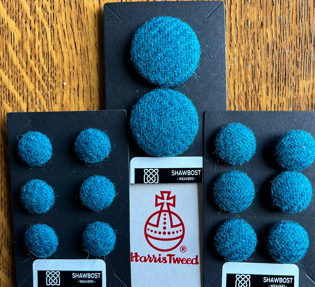 Dark Teal Harris Tweed buttons