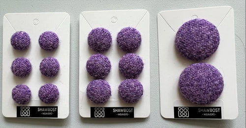 Lilac Harris Tweed buttons
