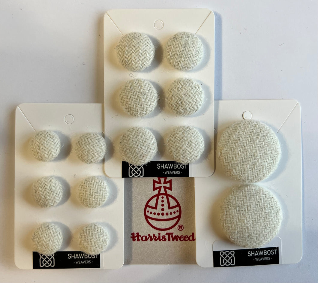 White Harris Tweed buttons